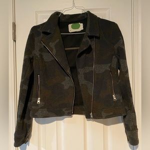 Anthropology Camo Motorcycle jacket